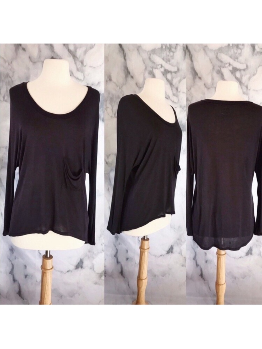 Blue Life Long Sleeve Pocket Jersey Dolman Tee - Picture 8 of 8
